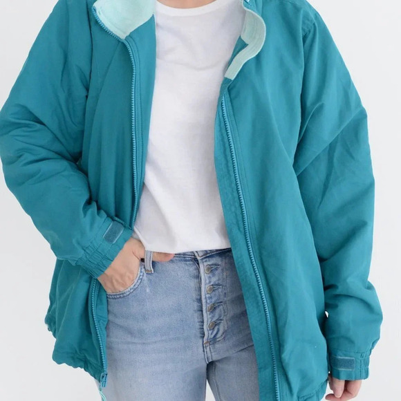 Cabela's Teal Windbreaker with Fleece Lining Jacket Size  XLarge - Picture 4 of 13